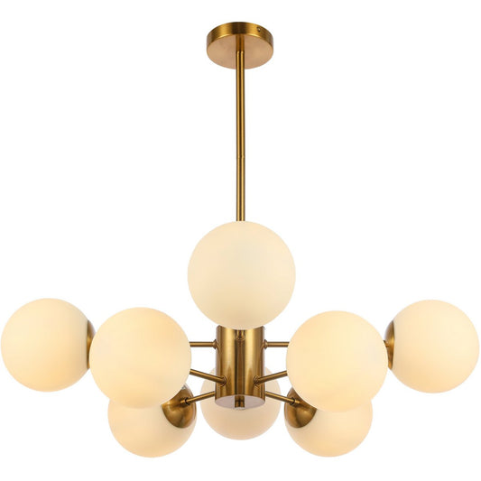 Hanging lamp Gina White Gold 8-Light