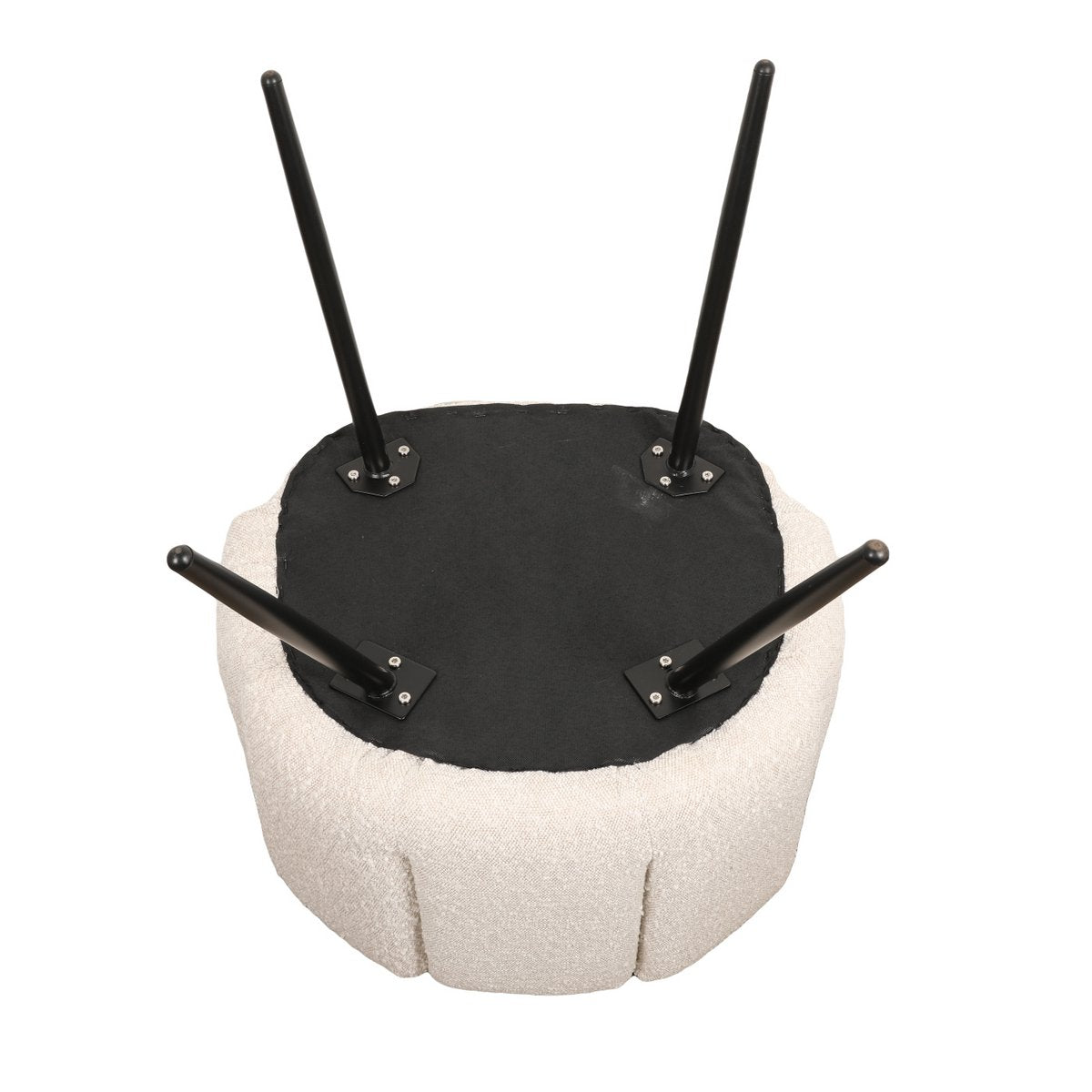 High Five Stuhl, weiße Perle (Bouclé) (2er-Set)