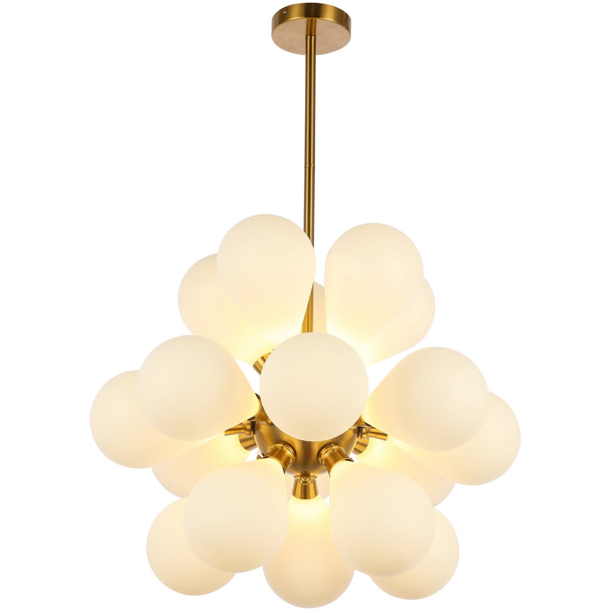 Lampe suspendue Ellen Gold Verre Blanc Givré