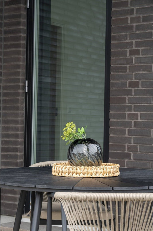 Vase - Vase aus mundgeblasenem Glas, grau