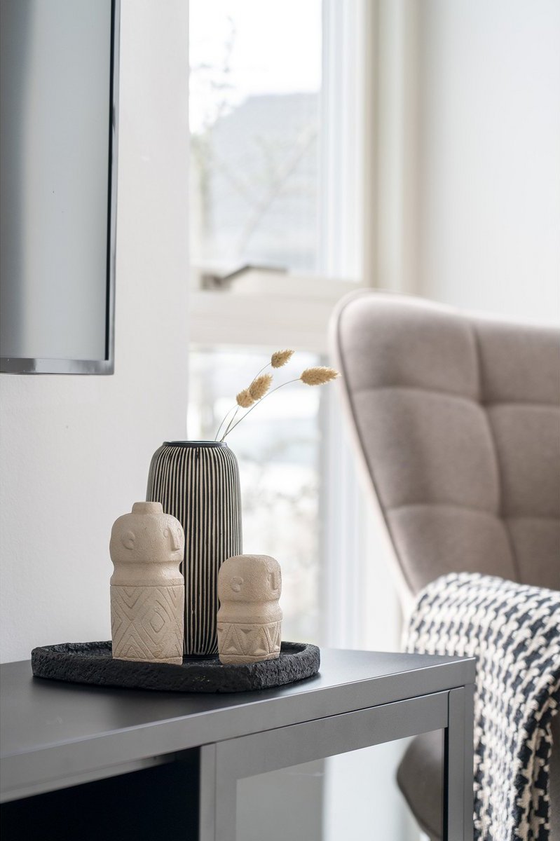 Vase - Vase aus Keramik, schwarz/weiß