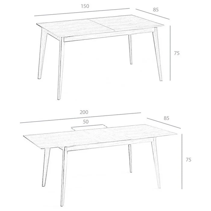 Ausziehbarer Esstisch aus Walnussholz