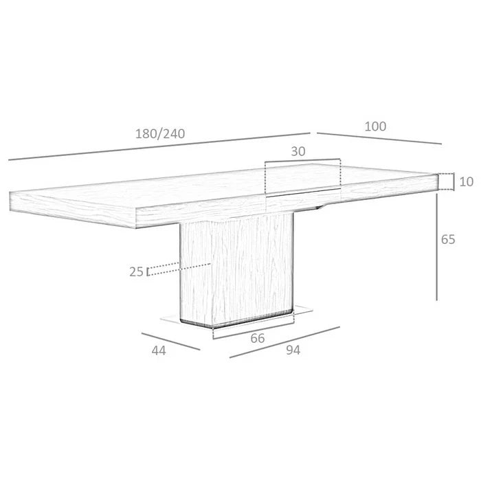 Ausziehbarer Esstisch aus Walnussholz