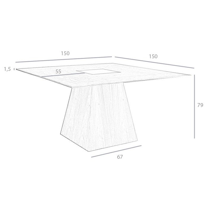 Esstisch aus Walnussholz mit schwarz getöntem Glas