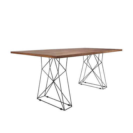 Esstisch 1107 aus Walnussholz und Epoxidstahl